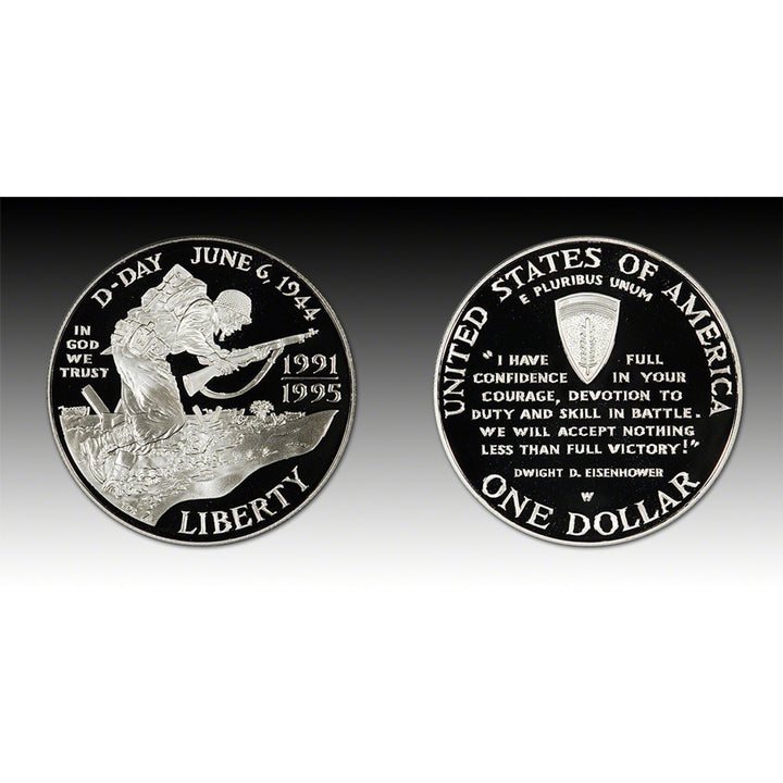 Set de monedas de plata 50.º aniversario de la Segunda Guerra Mundial de los Estados Unidos