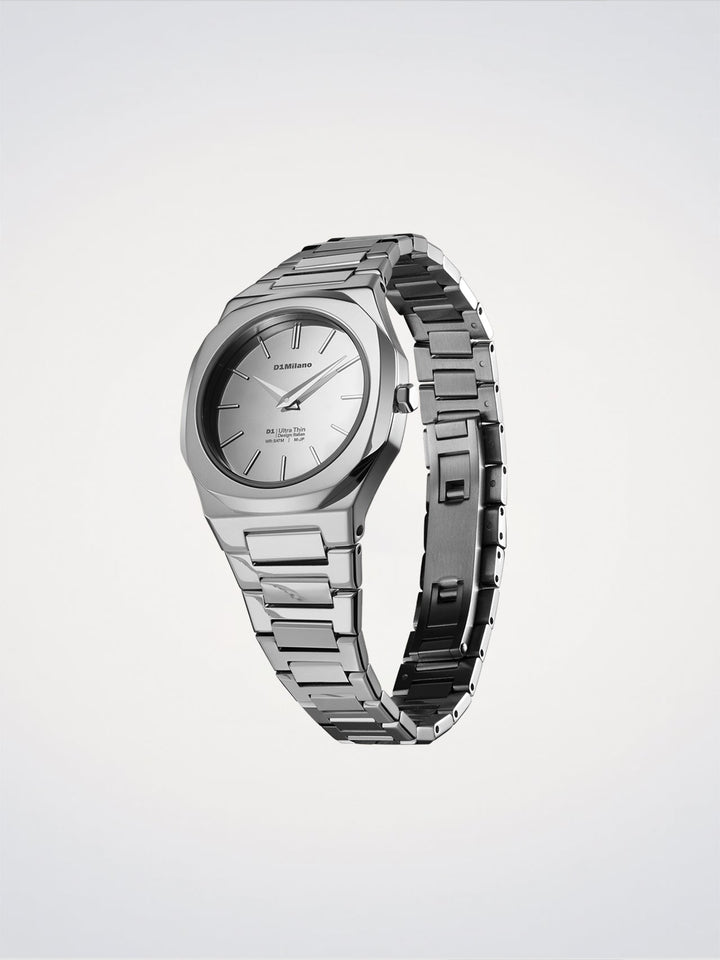 Reloj ultrafino D1 Milano Silver Gleam 30 mm D1-UTBL39