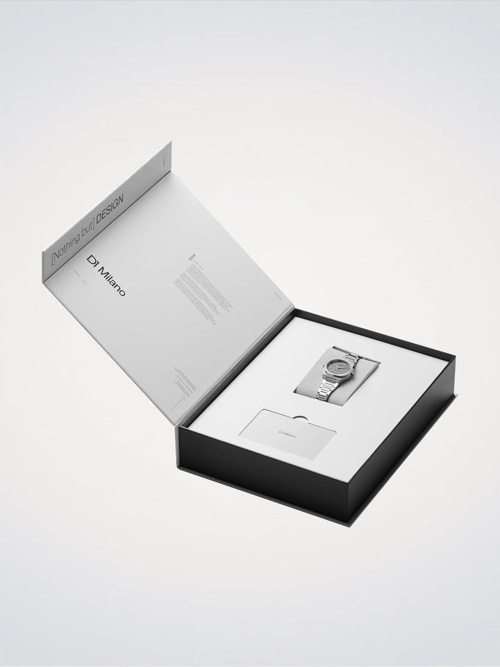 Reloj ultrafino D1 Milano Silver Gleam 30 mm D1-UTBL39