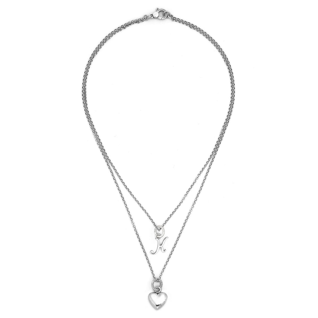 Giovanni Raspini ketting met hart en letter k 925 zilveren ketting X01560