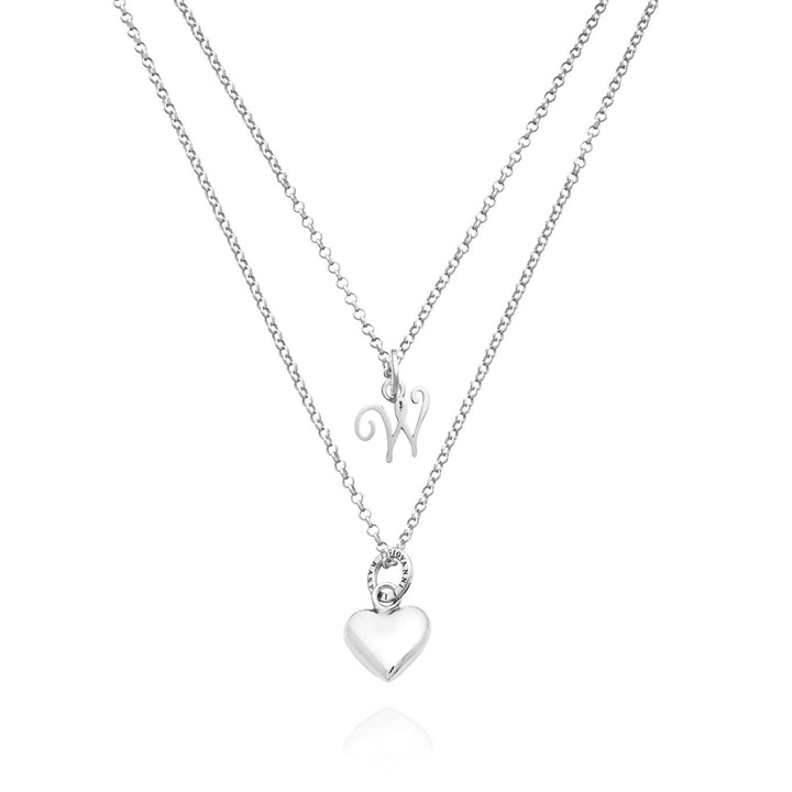 Collier coeur et lettre Giovanni Raspini avec collier en argent 925 X01548