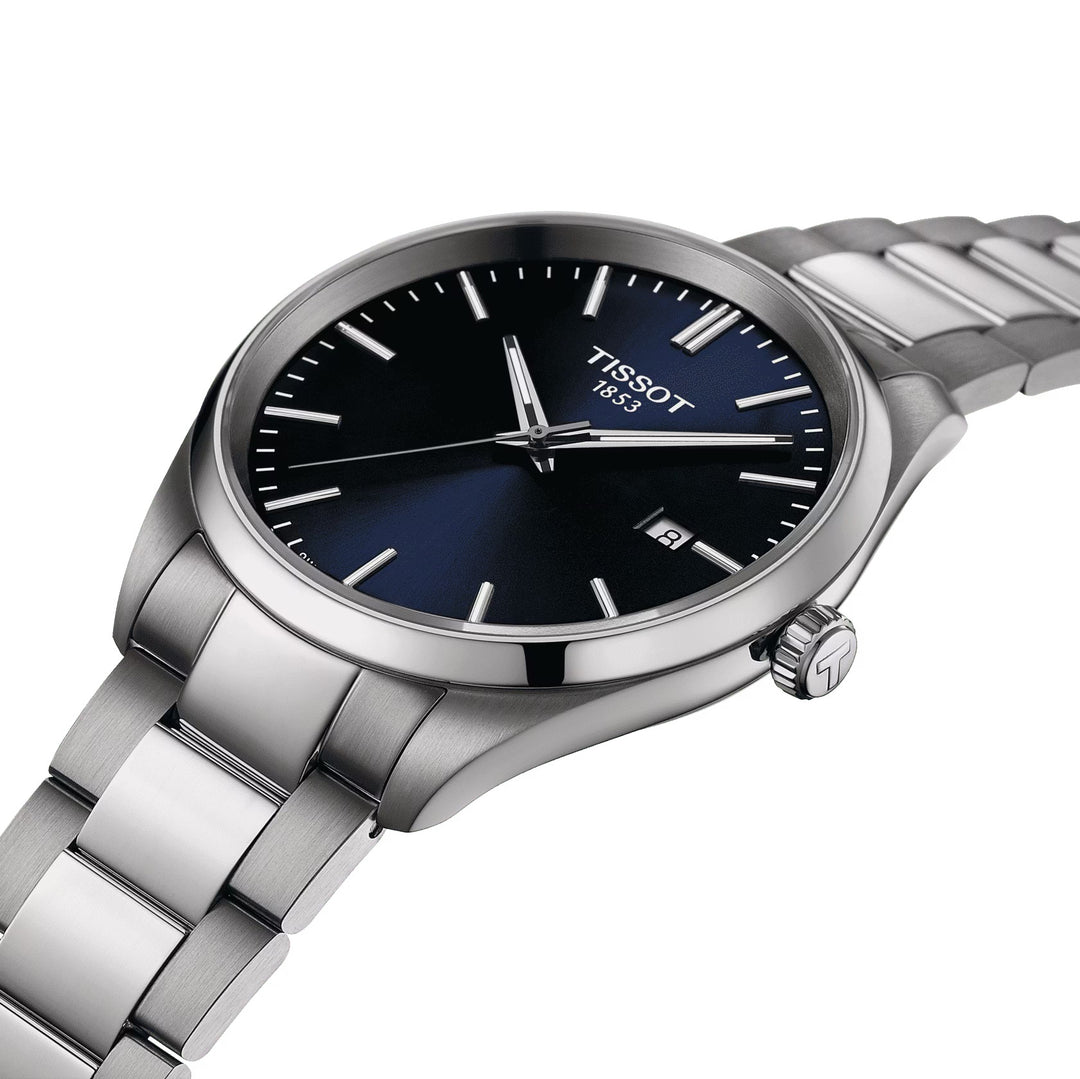 ساعة تيسوت PR 100 40 ملم كوارتز أزرق ستيل T150.410.11.041.00
