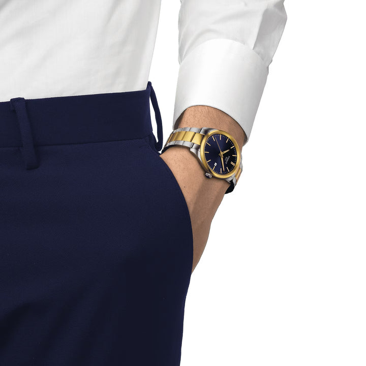 Tissot Watch Pr 100 40mm Blue Quartz Aço acaba PVD Amarelo Gold T150.410.22.041.00