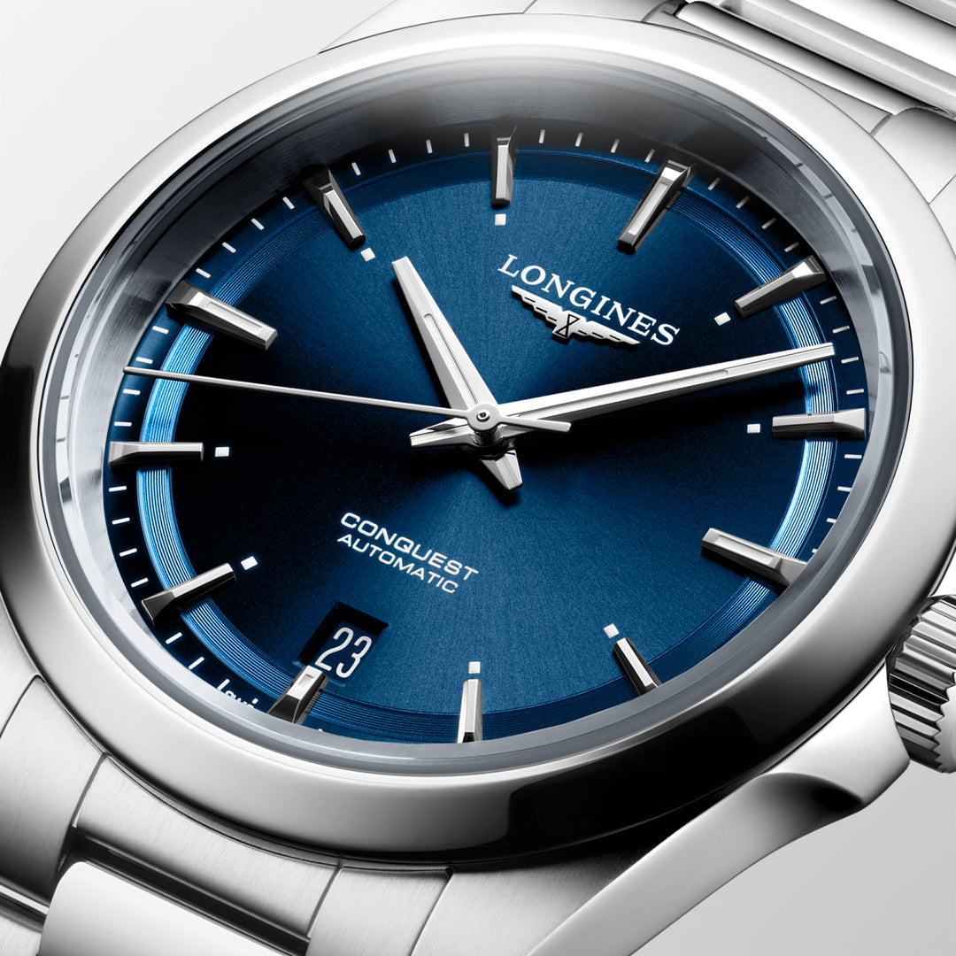 Longines Conquest Relógio automático em aço azul de 38 mm L3.720.4.92.6