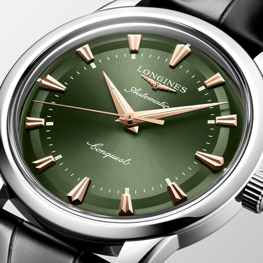 Longines Conquest Heritage Relógio automático em aço verde 40 mm L1.650.4.02.2