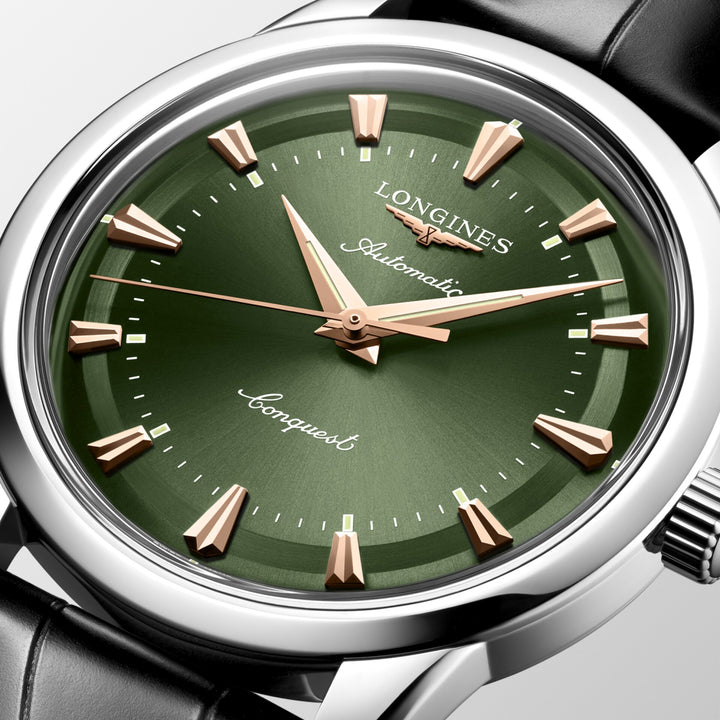 Longines Conquest Heritage Relógio automático em aço verde 40 mm L1.650.4.02.2