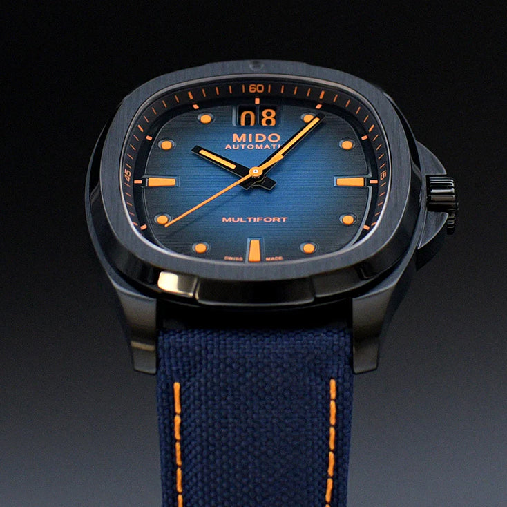 Mido Multifort TV Watch Big Date 39x40mm Automatisch Blaustahl Finish Black PVD M049.526.37.041.00