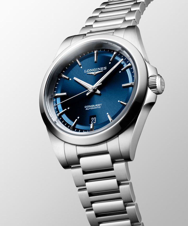 Longines Conquest Relógio automático em aço azul de 38 mm L3.720.4.92.6