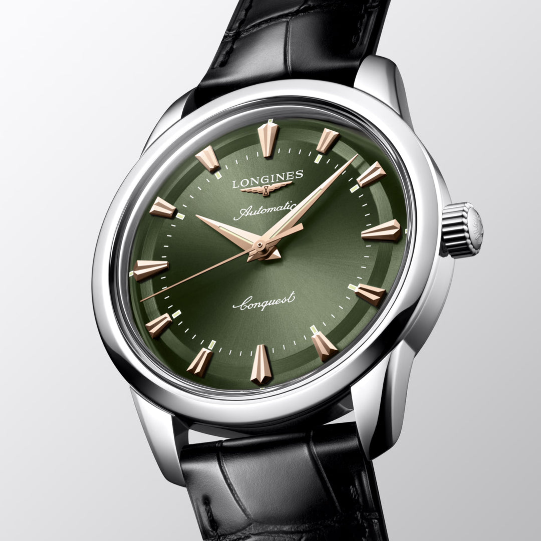 Longines Conquest Heritage Relógio automático em aço verde 40 mm L1.650.4.02.2