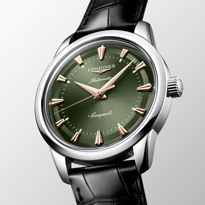 Longines Conquest Heritage Relógio automático em aço verde 40 mm L1.650.4.02.2