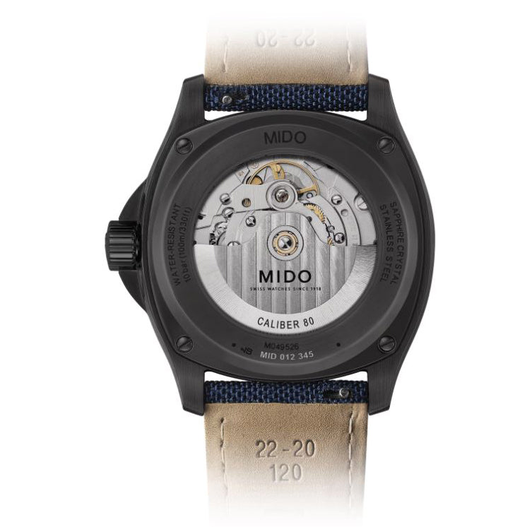 Mido Multifort TV Watch Big Date 39x40mm Automatisch Blaustahl Finish Black PVD M049.526.37.041.00