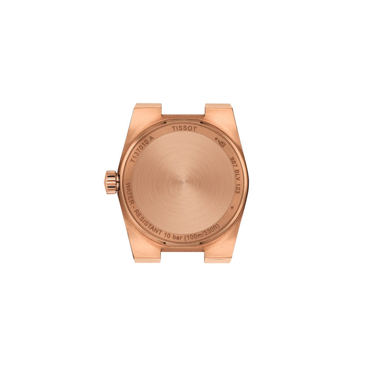 Tissot watch prx 25mm pink gold diamonds quartz steel finish pvd gold pink t137.010.33.506.00