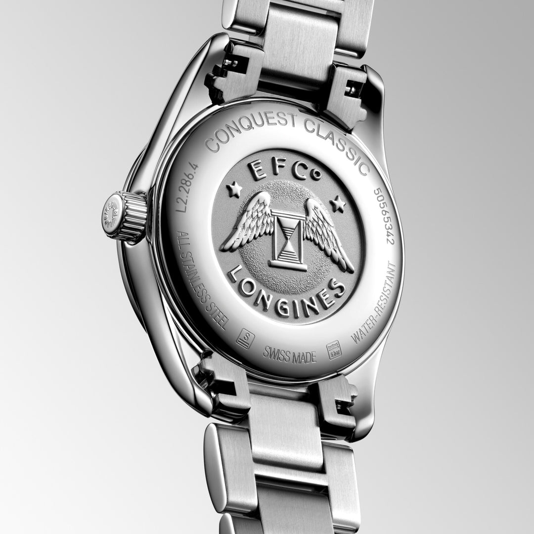 LONGINES CONQUEST CLASSIC 29mm Madreper Diamonds Quartz Steel L2.286.4.87.6