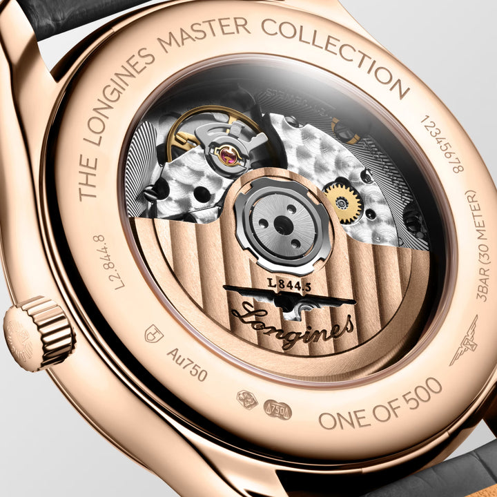 Longines Master Collection Watch GMT 40mm Automatické stříbro Rosa 18KT L2.844.8.71.2