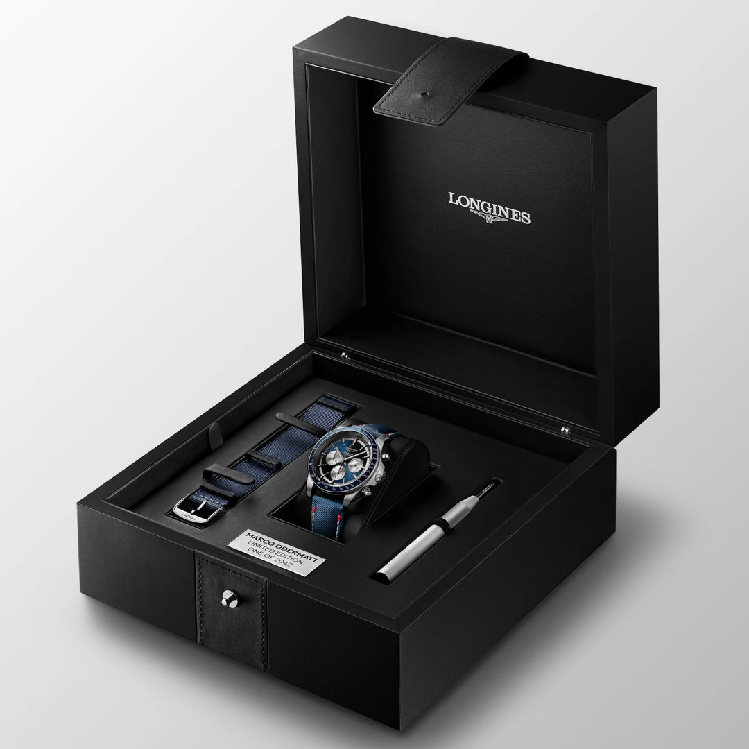 Longines orologio Conquest Marco Odermatt Edition 42mm blu automatico acciaio L3.835.4.91.2