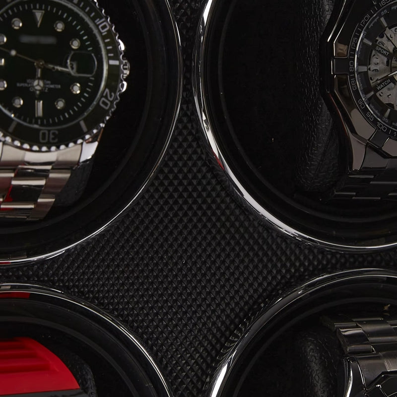 Capodagli box with rotor for 4 watches black xb4