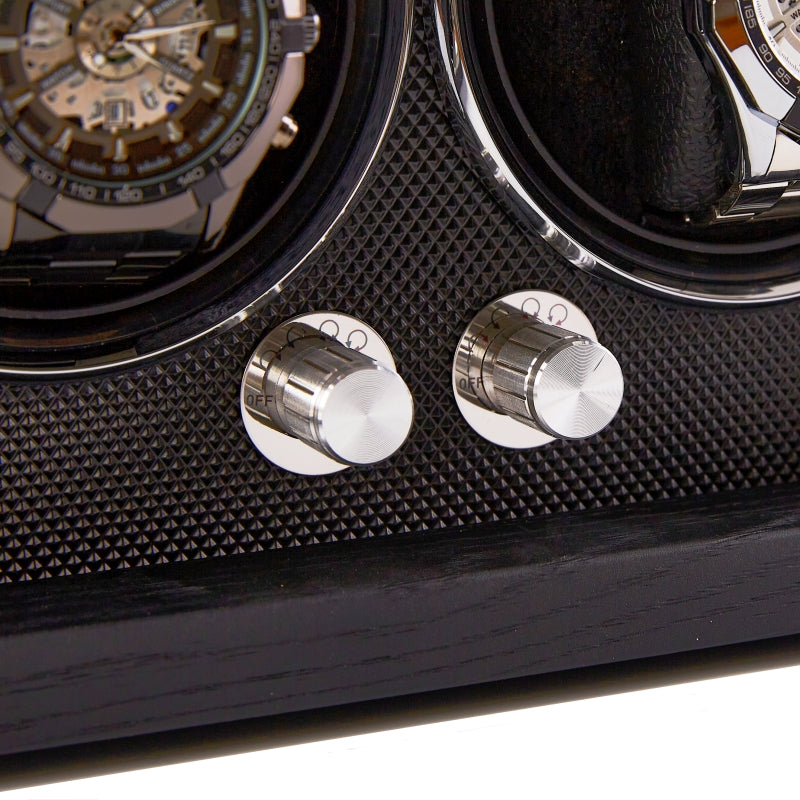 Capodagli box with rotor for 2 watches black xb2