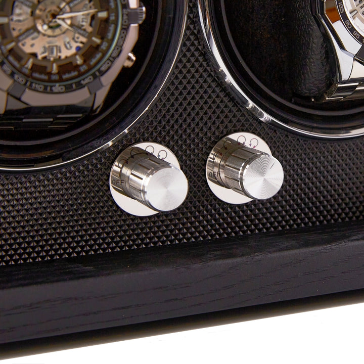 Capodagli box with rotor for 2 watches black xb2