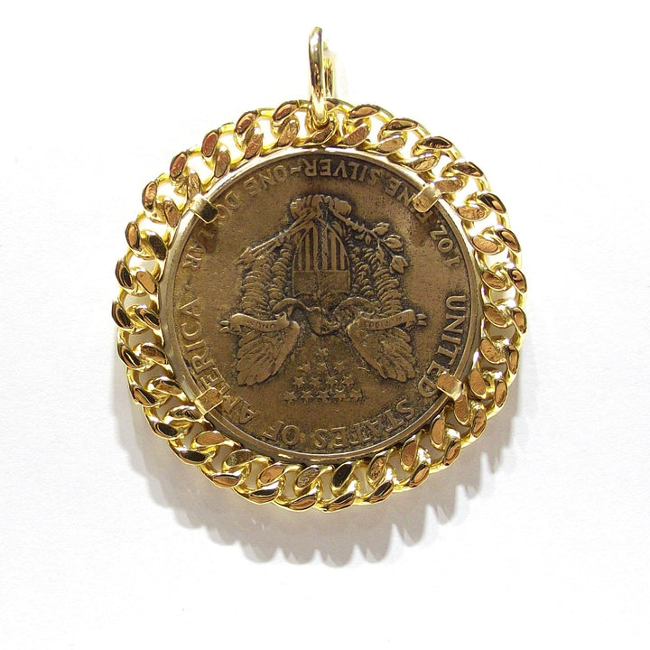 CAPODAGLI Pendant Coin Typ Dollar USA USA Bronze PVD povrch Gold Gold CPD-bit-511-G