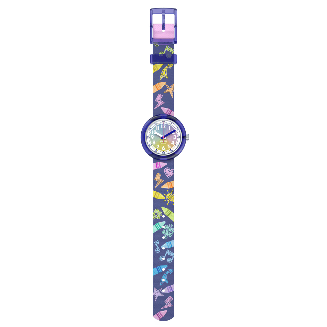 Flik Flak Rainbow Crayons Classroom Creations 32 mm FPNP173 Reloj