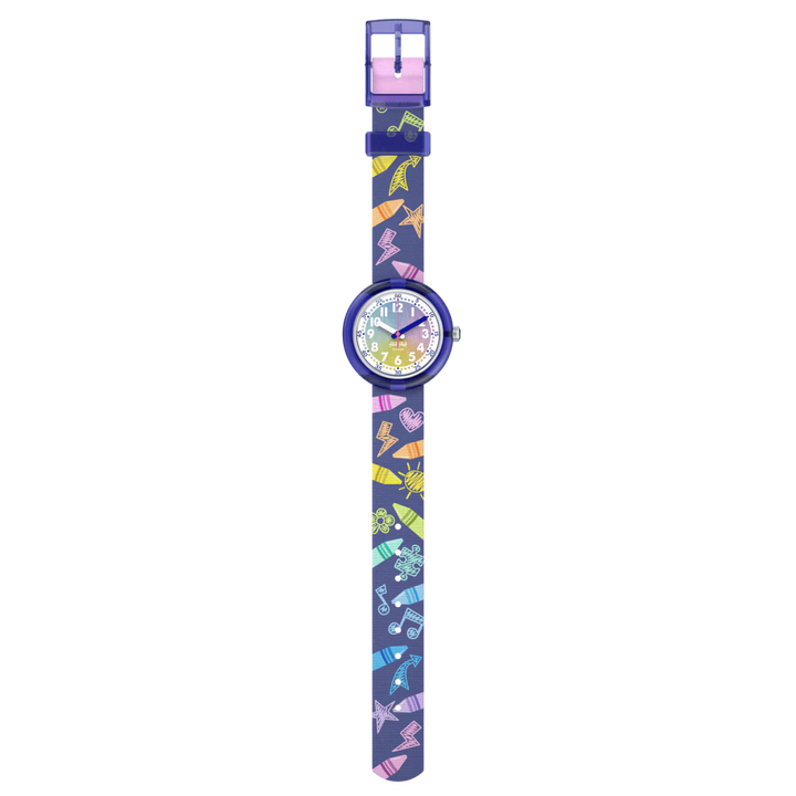 Flik Flak Rainbow Crayons Classroom Creations 32 mm FPNP173 Reloj
