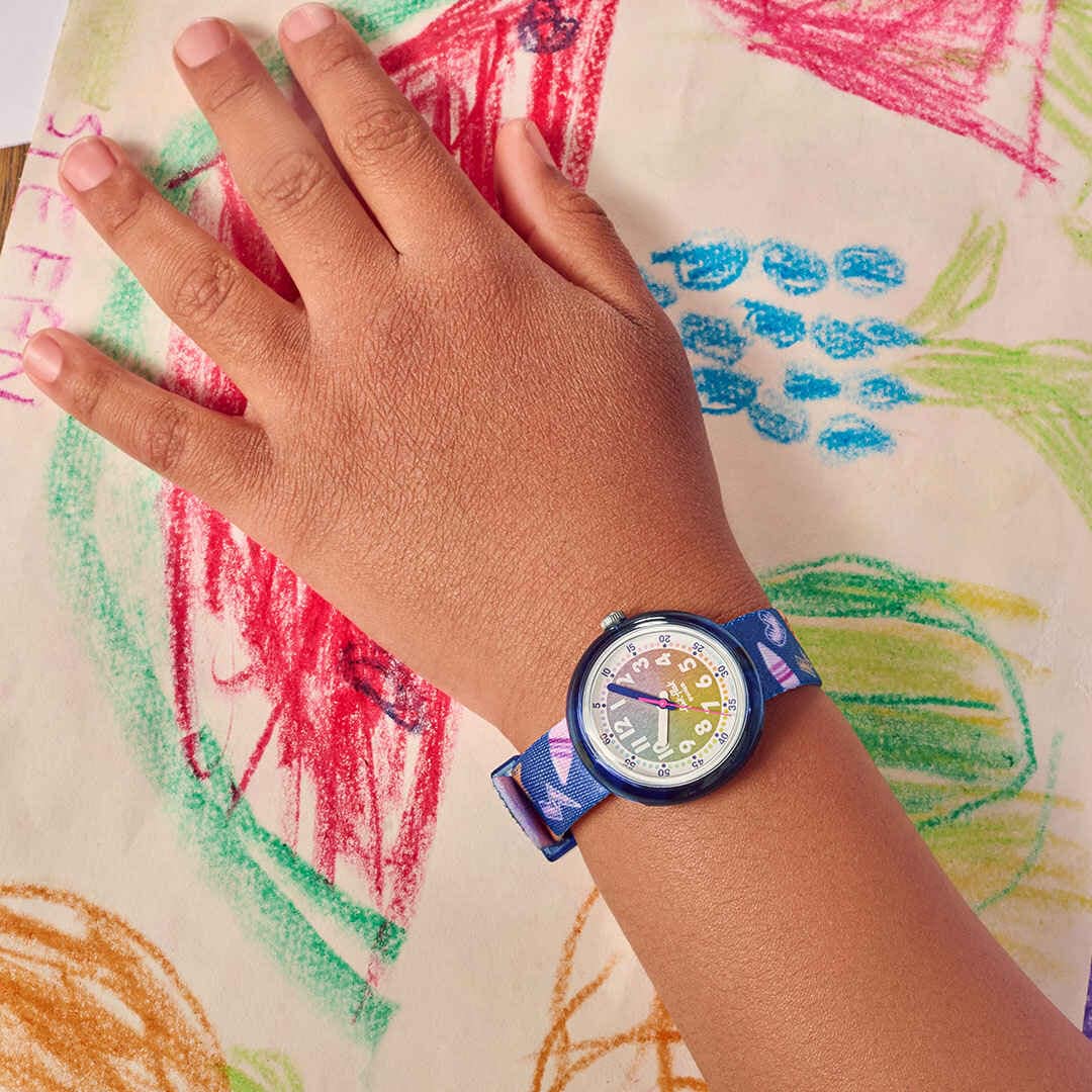 Flik Flak Rainbow Crayons Classroom Creations 32 mm FPNP173 Reloj