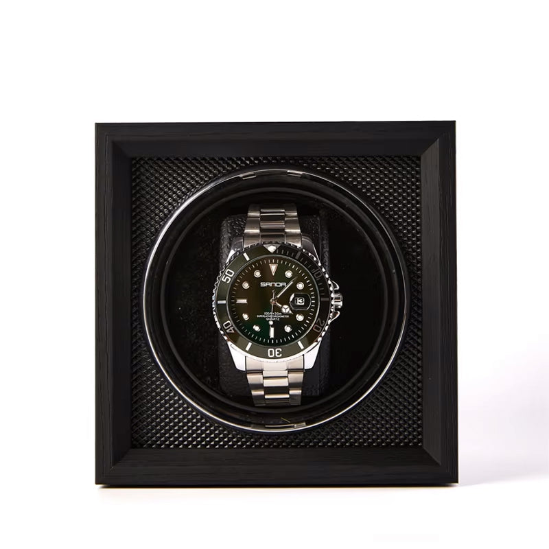 Capodagli box with rotor for 1 black watch xb1