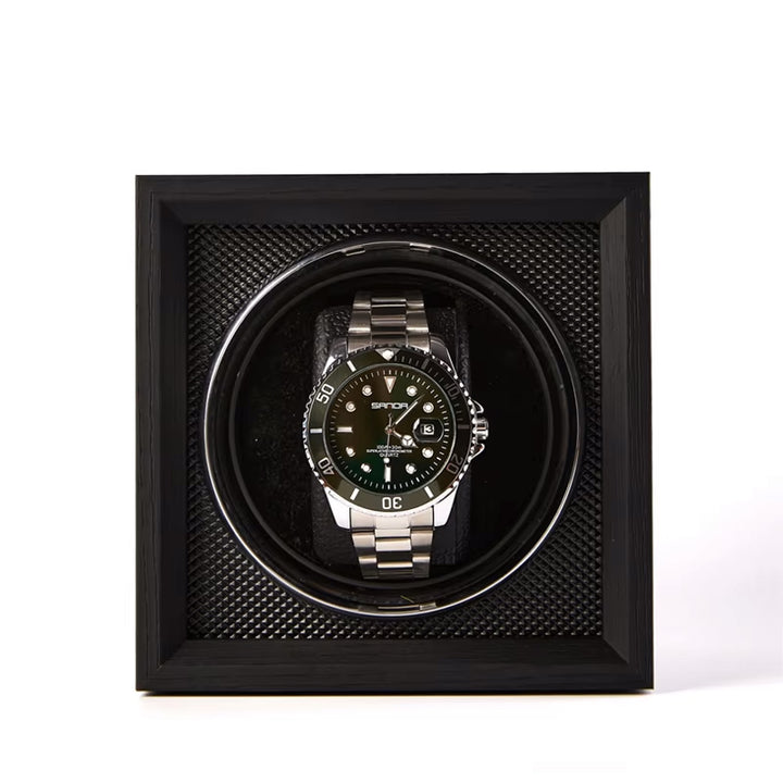 Capodagli box with rotor for 1 black watch xb1