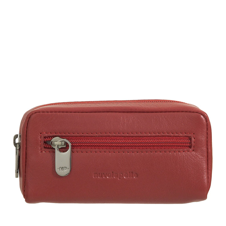 Chaveiro Nuvola Pelle para homens e mulheres em couro genuíno - bolsa para moedas com zíper e 2 chaveiros
