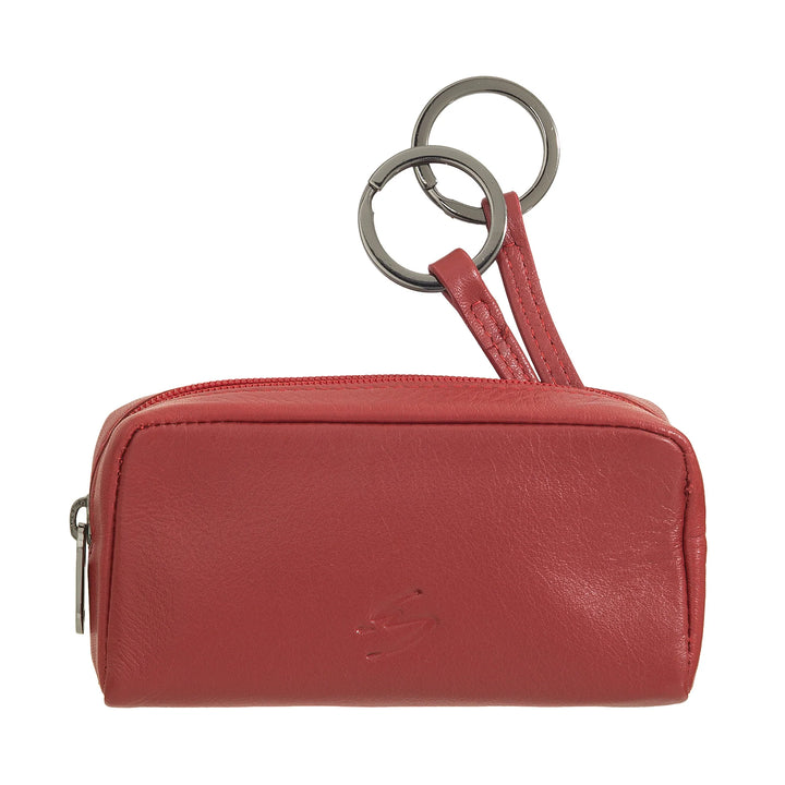 Chaveiro Nuvola Pelle para homens e mulheres em couro genuíno - bolsa para moedas com zíper e 2 chaveiros