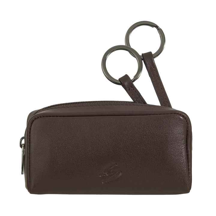 Chaveiro Nuvola Pelle para homens e mulheres em couro genuíno - bolsa para moedas com zíper e 2 chaveiros