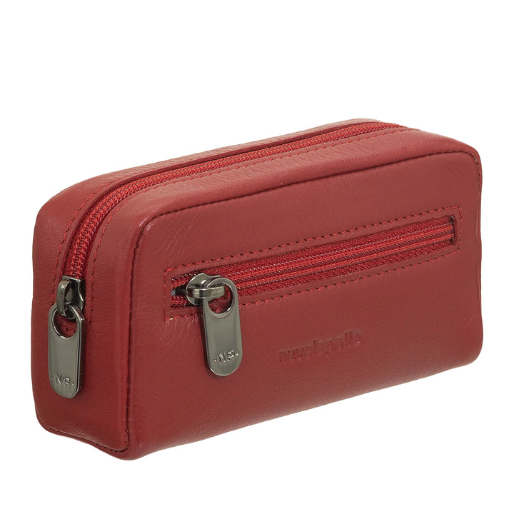 Chaveiro Nuvola Pelle para homens e mulheres em couro genuíno - bolsa para moedas com zíper e 2 chaveiros