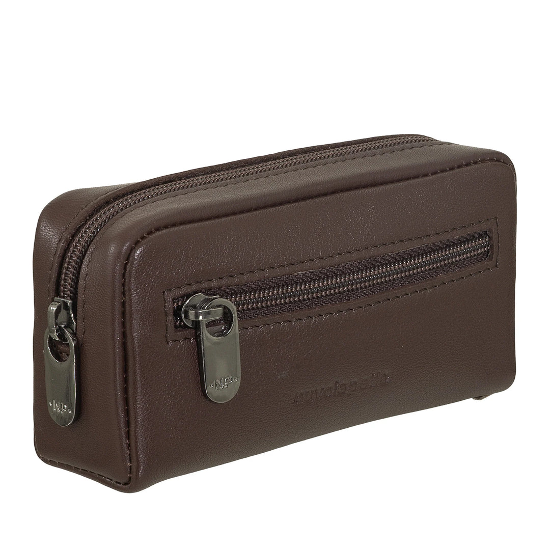 Chaveiro Nuvola Pelle para homens e mulheres em couro genuíno - bolsa para moedas com zíper e 2 chaveiros
