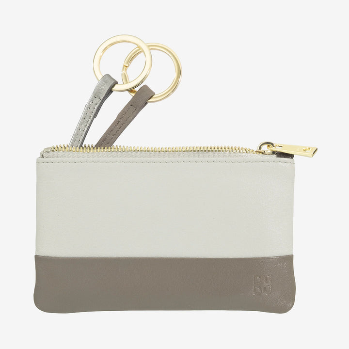 DUDU 男女彩色皮革钥匙包，带拉链香袋式