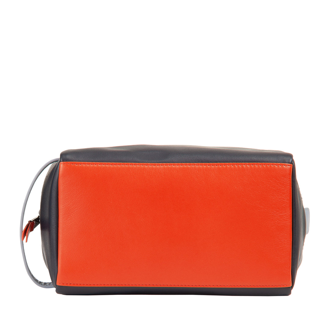 Dudu Beauty Lederhäuser Männer Frau - Elegante Reise -Trousse, minimales Design, Vera -Leder, kompakte Toilettenbeutel für Accessoires und Kosmetik