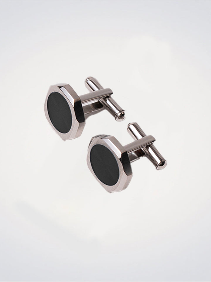 Abotoaduras octogonais D1 Milano pretas D1-JWCLSU01