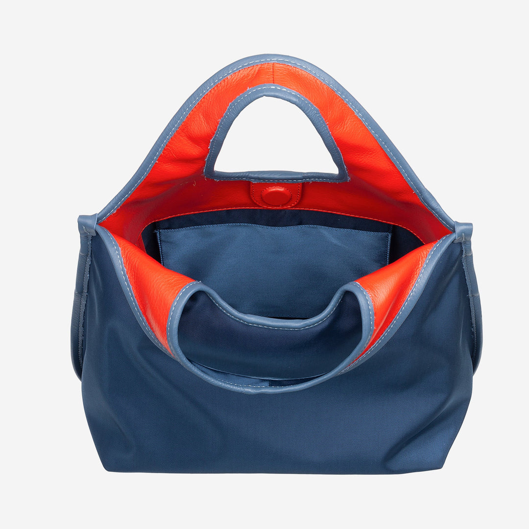 DUDU damesschoudertas van nylon en leer après-ski - lichtgewicht shopper middelgroot met verstelbare schouderband en magnetische sluiting, sportief chic ontwerp