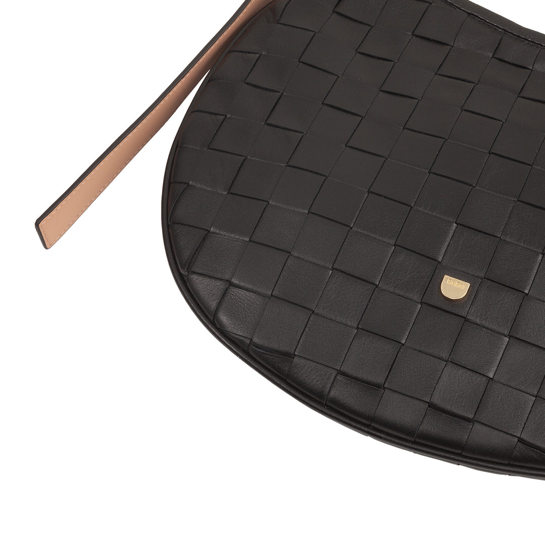 Bolsa de ombro feminina DUDU em couro tecido genuíno – Bolsa Hobo elegante com alça de ombro ajustável e zíper, design artesanal, espaçosa e versátil