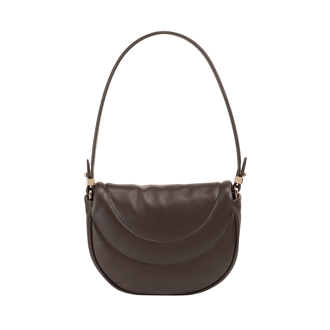 DUDU Borsa a Tracolla Spalla Donna in Pelle Trapuntata, Borsetta Piccola Elegante Imbottita con Patta, Spallina e Tracolla Removibili