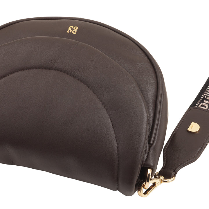 DUDU Borsa a Tracolla Spalla Donna in Pelle Trapuntata, Borsetta Piccola Elegante Imbottita con Patta, Spallina e Tracolla Removibili