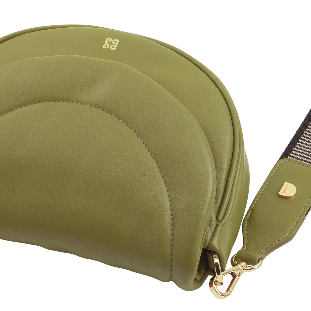 DUDU Borsa a Tracolla Spalla Donna in Pelle Trapuntata, Borsetta Piccola Elegante Imbottita con Patta, Spallina e Tracolla Removibili