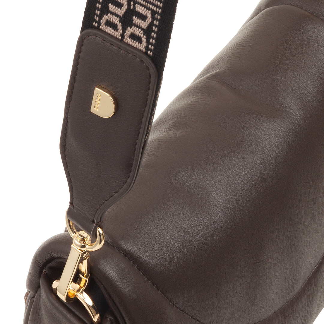 DUDU Borsa a Tracolla Spalla Donna in Pelle Trapuntata, Borsetta Piccola Elegante Imbottita con Patta, Spallina e Tracolla Removibili