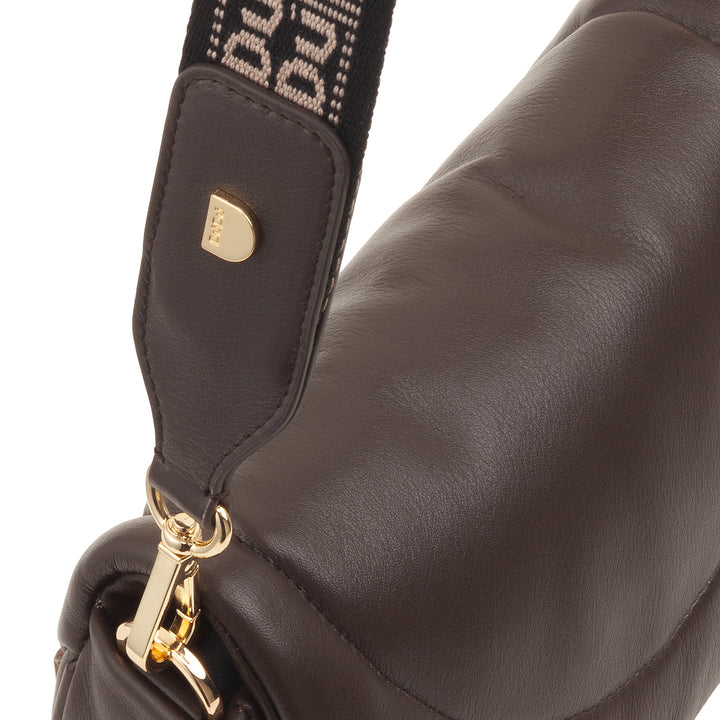 DUDU Borsa a Tracolla Spalla Donna in Pelle Trapuntata, Borsetta Piccola Elegante Imbottita con Patta, Spallina e Tracolla Removibili