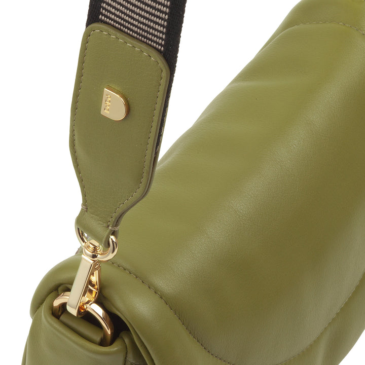 DUDU Borsa a Tracolla Spalla Donna in Pelle Trapuntata, Borsetta Piccola Elegante Imbottita con Patta, Spallina e Tracolla Removibili