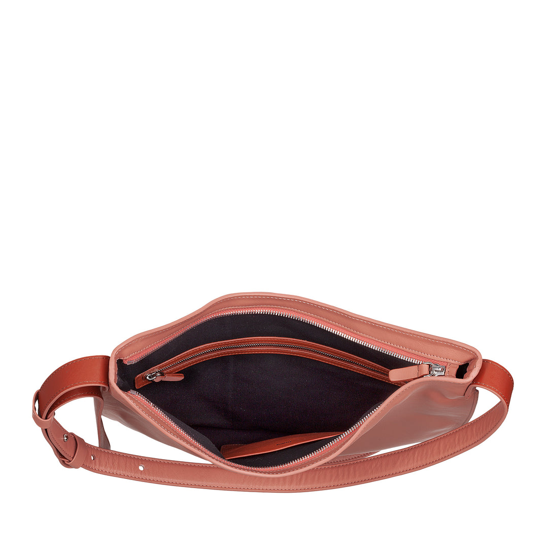 Sac d'épaule Dudu femme en cuir souple, sac de fouet avec fermeture éclair, grand grand sac à bandoulière réglable de couleur réglable