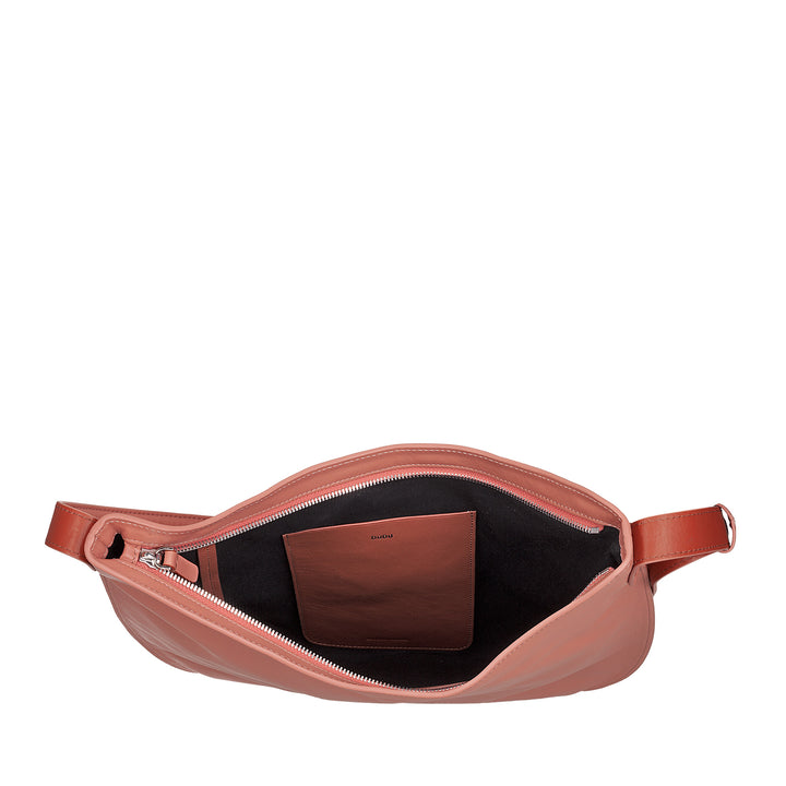 Sac d'épaule Dudu femme en cuir souple, sac de fouet avec fermeture éclair, grand grand sac à bandoulière réglable de couleur réglable