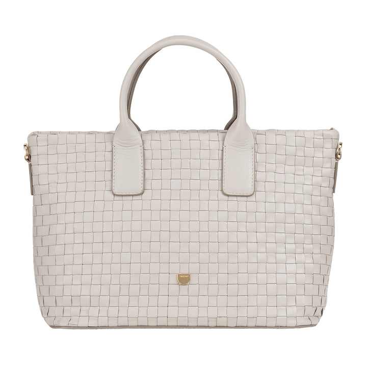 Bolsa de ombro feminina DUDU em couro tecido genuíno – bolsa elegante com alças, zíper e alça de ombro ajustável removível – bolsa espaçosa para escritório e lazer