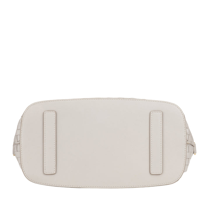 Bolsa de ombro feminina DUDU em couro tecido genuíno – bolsa elegante com alças, zíper e alça de ombro ajustável removível – bolsa espaçosa para escritório e lazer