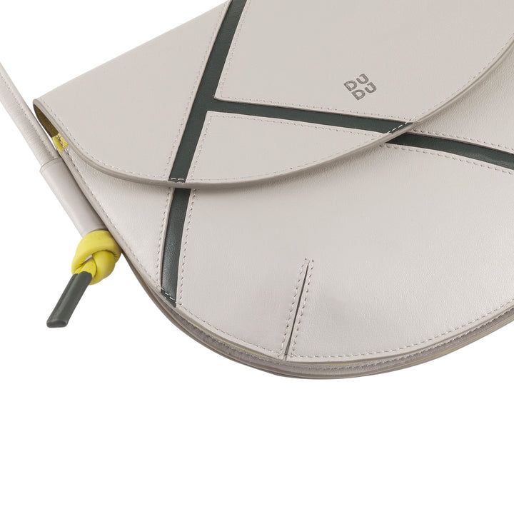 DUDU Borsa a Tracolla Donna in Vera Pelle – Borsetta Piccola con Chiusura a Patta Stile Tennis con Tracolla Regolabile e Interno Capiente