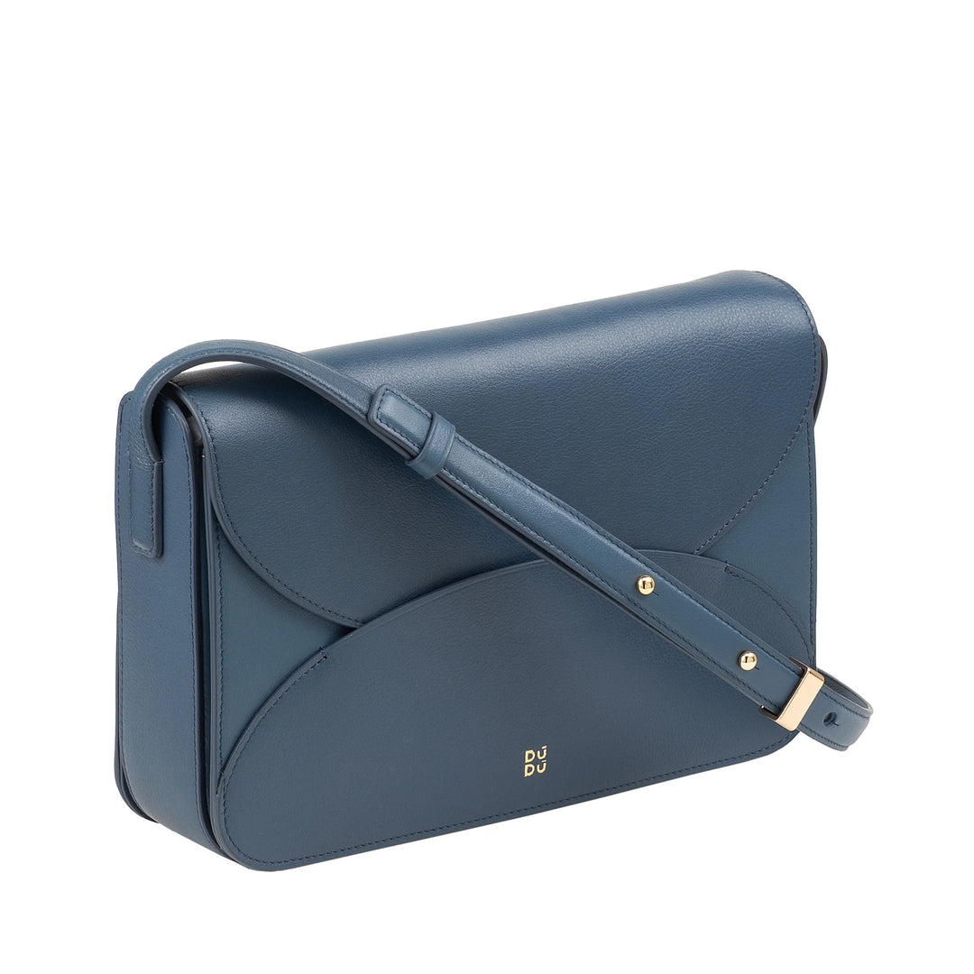 DUDU Große Damen-Umhängetasche aus Leder – Elegante und geräumige Damentasche, Umschlagdesign, mit verstellbarem Schultergurt und Magnetverschlussklappe
